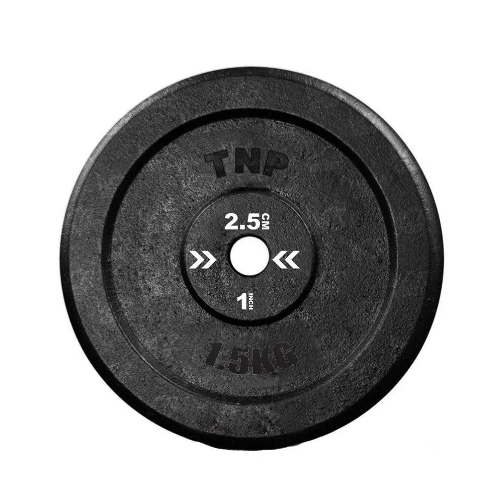 TnP Accessories Round Cast Iron Weight Plate 1" - 5KG - Black
