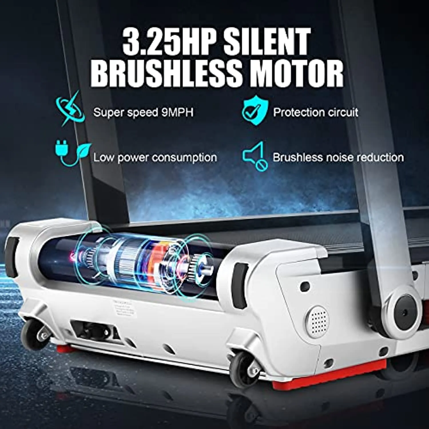 Treadmills for Home, 3.25 HP Folding Electric Treadmill with Incline, 6 LED Display/10 HD tv Touchscreen Multifunctional Running Machine for Home Work Out