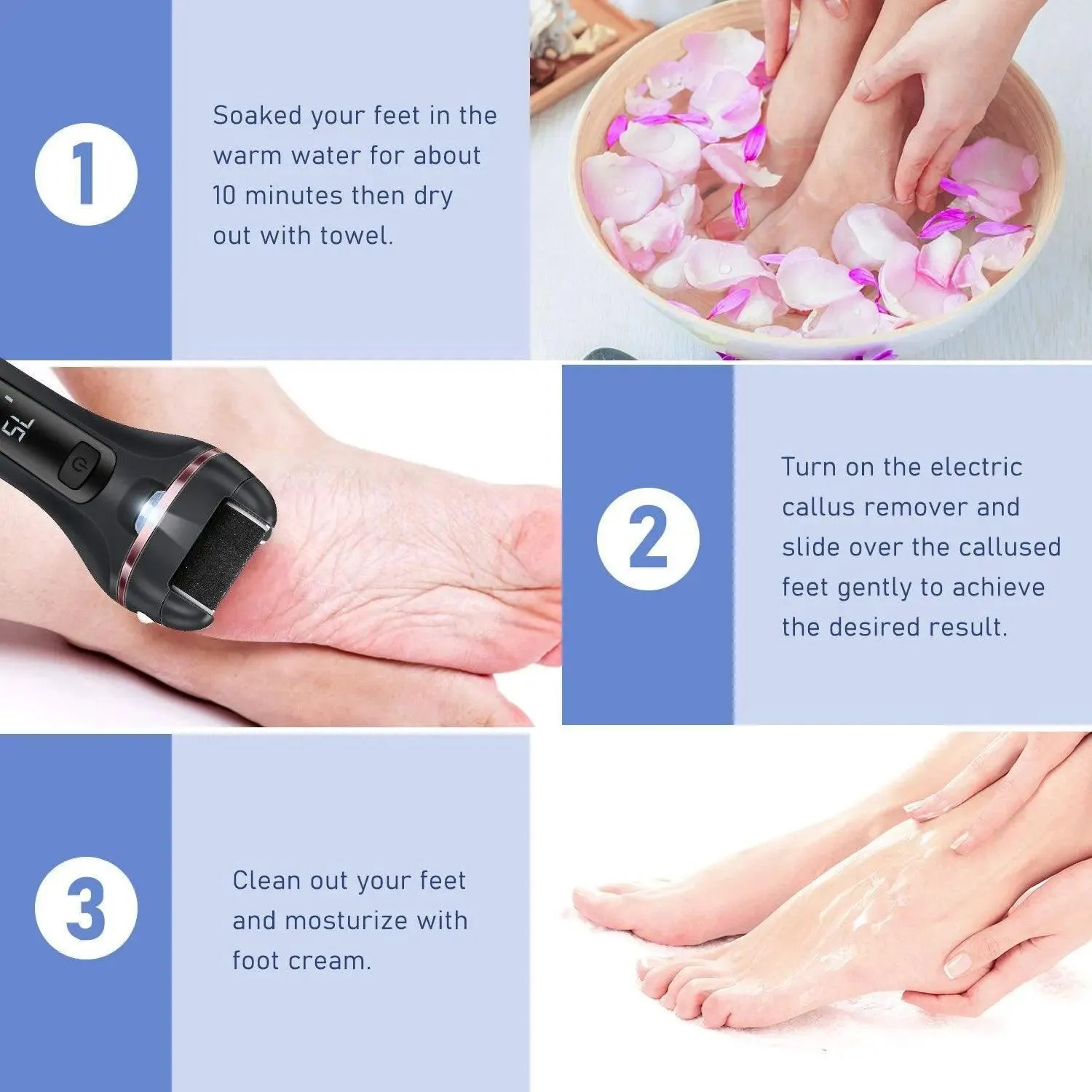 Ultimate Electric Foot Care Solution: Speed Control, Interchangeable Rollers