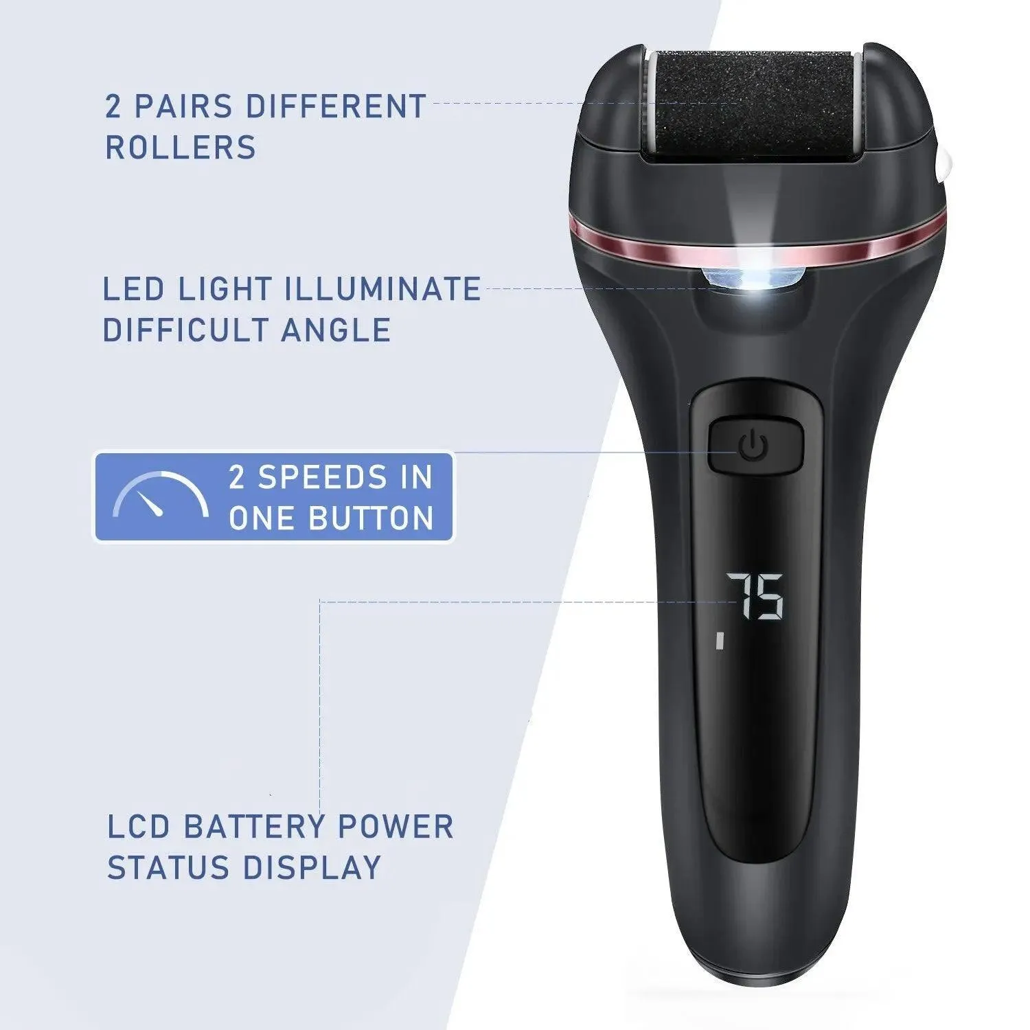 Ultimate Electric Foot Care Solution: Speed Control, Interchangeable Rollers