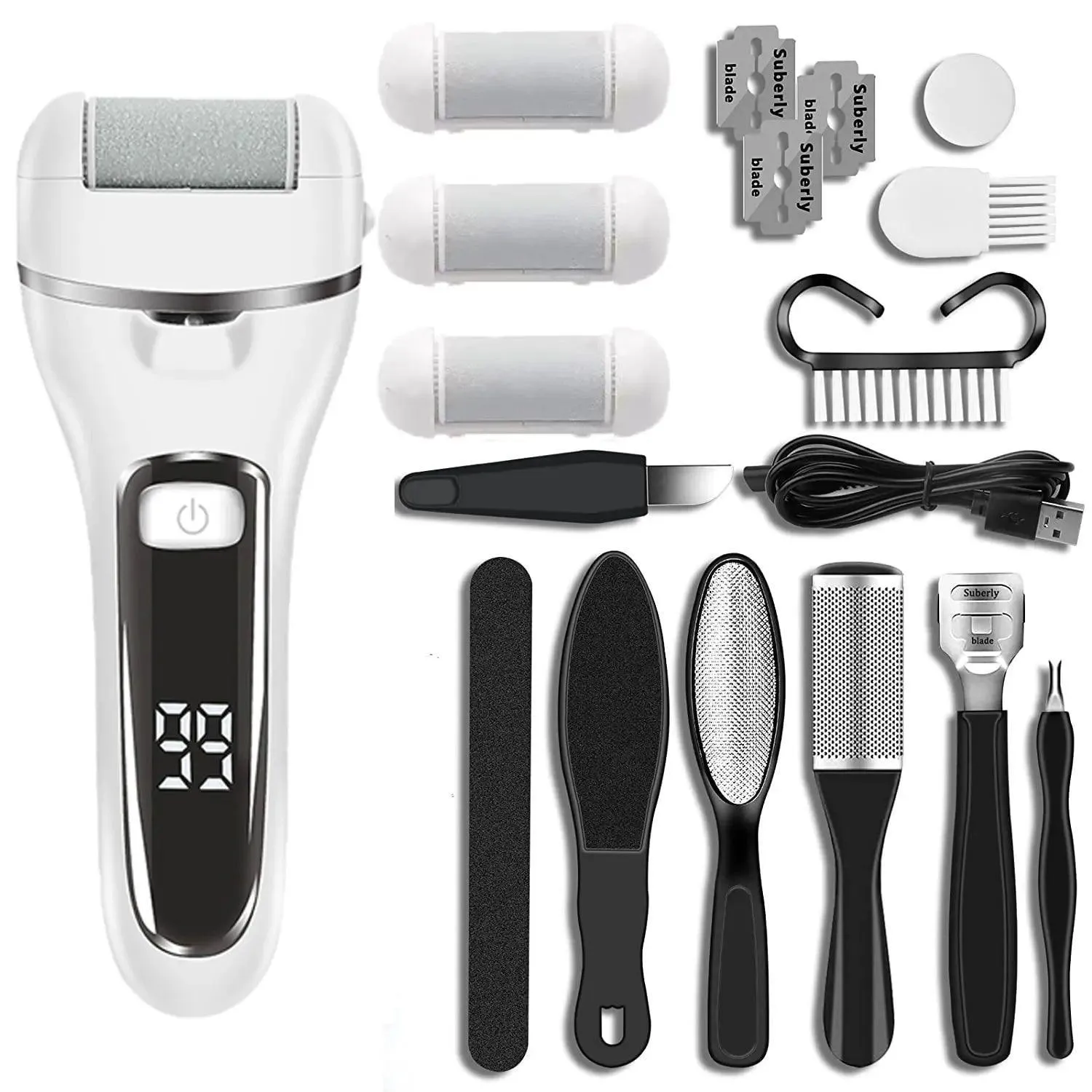 Ultimate Electric Foot Care Solution: Speed Control, Interchangeable Rollers