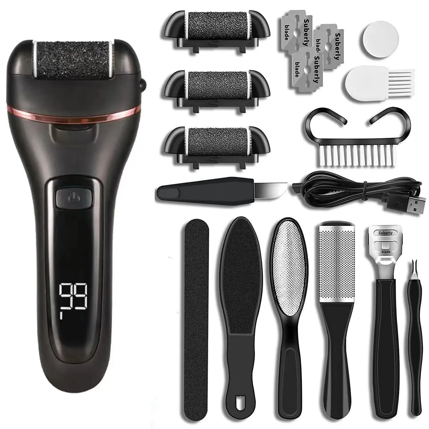 Ultimate Electric Foot Care Solution: Speed Control, Interchangeable Rollers