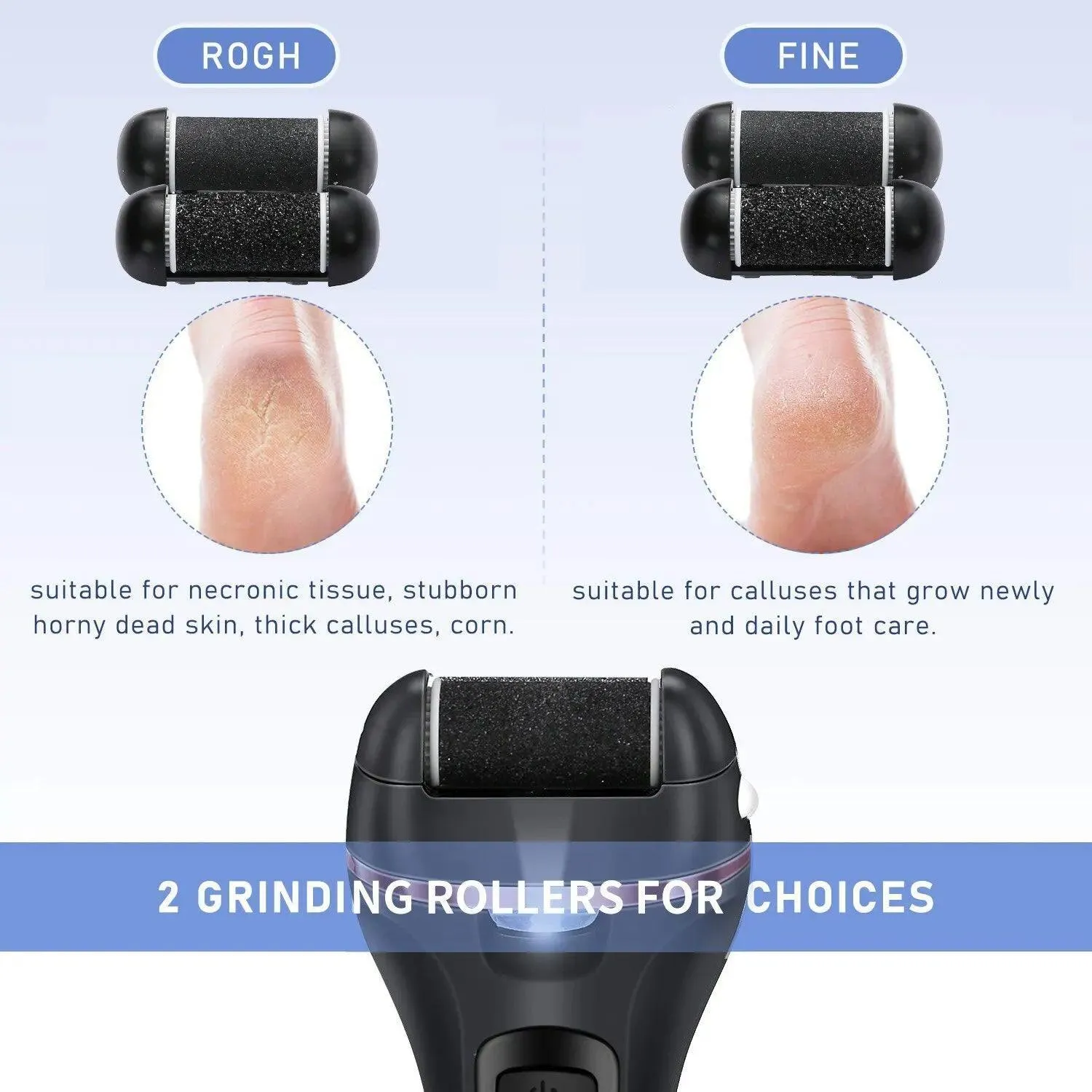 Ultimate Electric Foot Care Solution: Speed Control, Interchangeable Rollers