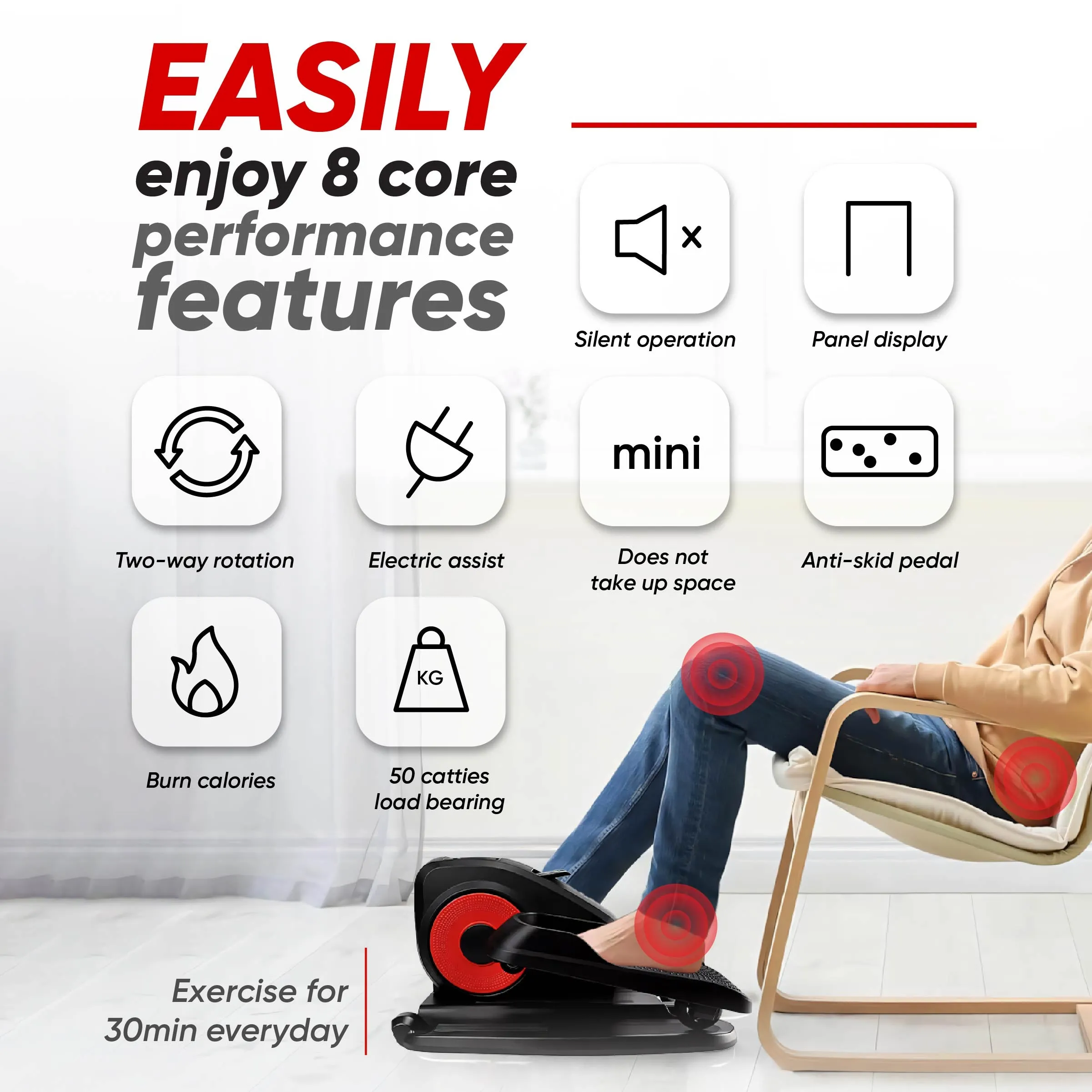 Ultimate Sup, Under Desk Ellipticals Electric, Ellipse Leg Exerciser For Home Use, Electric Seated Pedal Exerciser